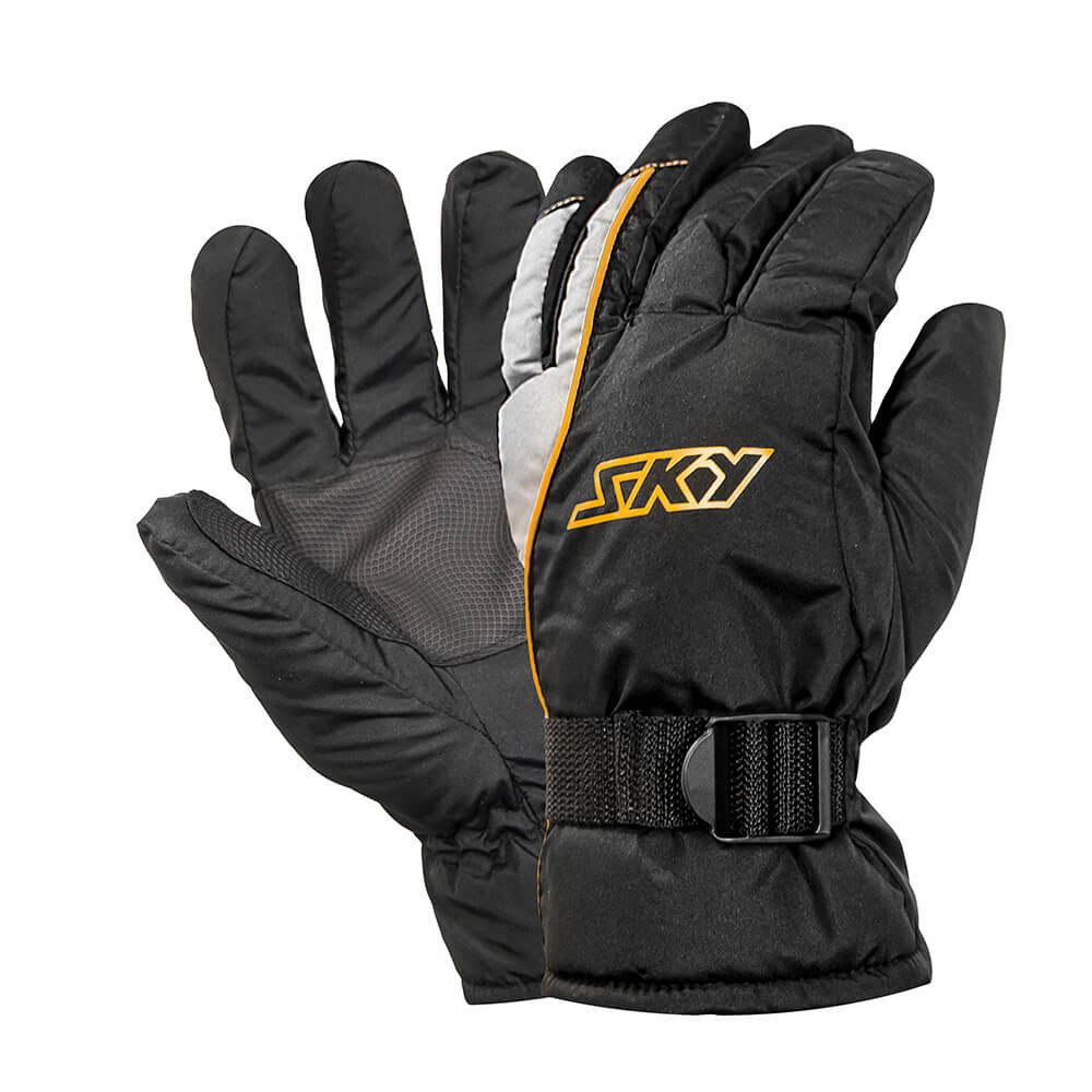 Luva Sky Winter | Preta e Amarelo | Impermeável
