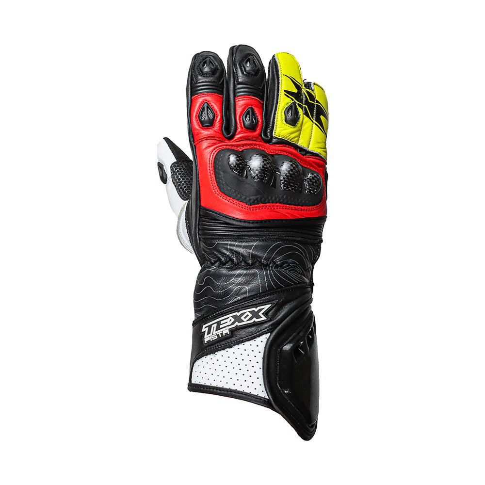 Luvas Texx Pista V2 | Masculina | Vermelha e Amarela
