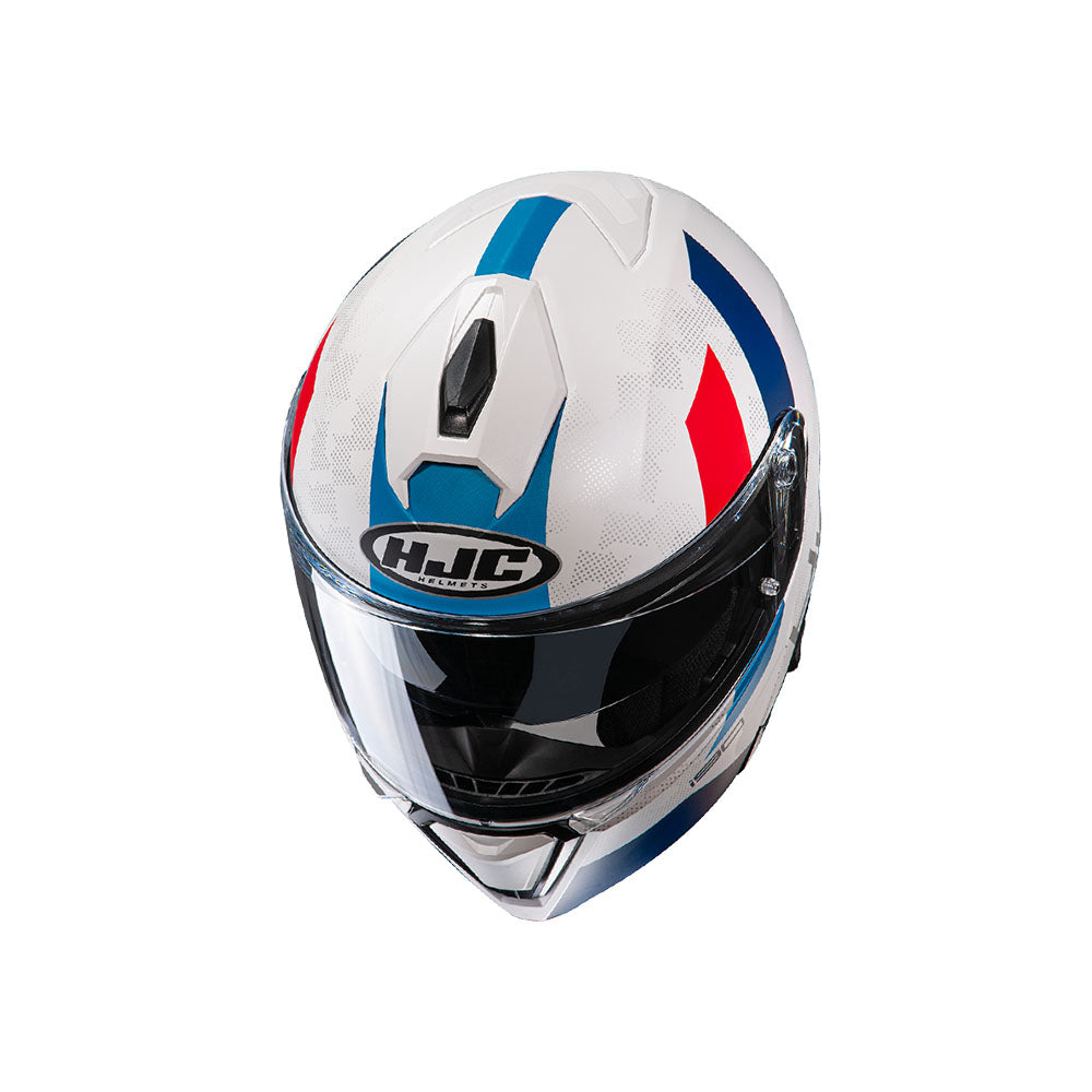 Capacete HJC I90 Syrex | Branco, Azul e Vermelho
