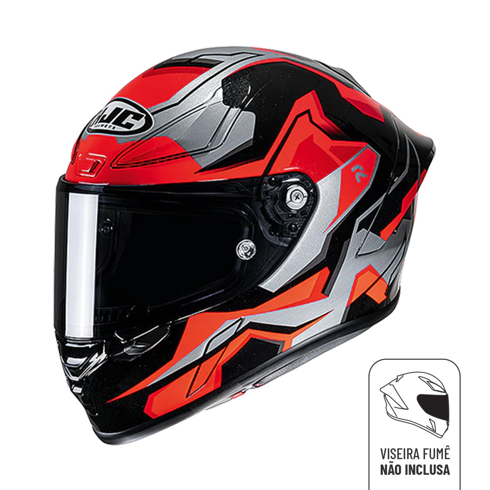 Capacete HJC Rpha 1 Nomaro | Vermelho, Preto e Cinza
