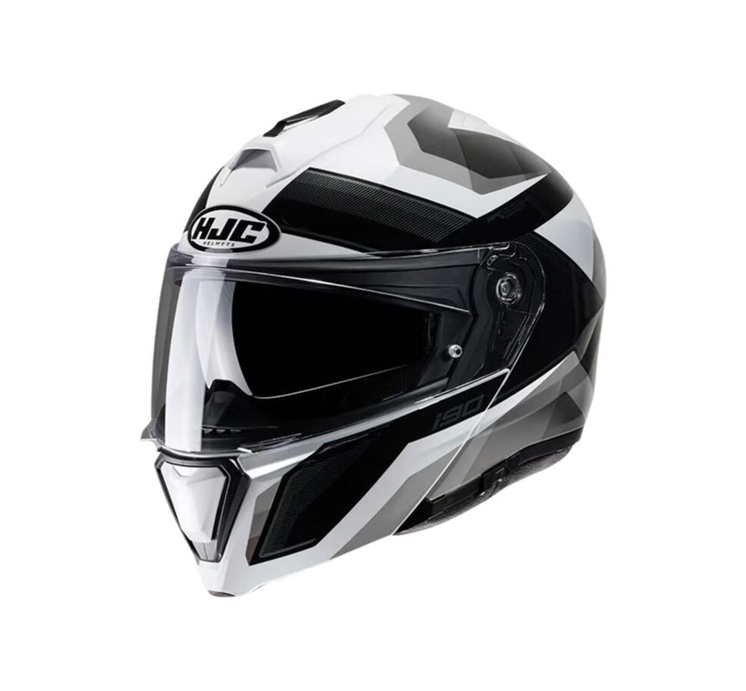 Capacete HJC I90 Lark | Preto, Branco e Cinza