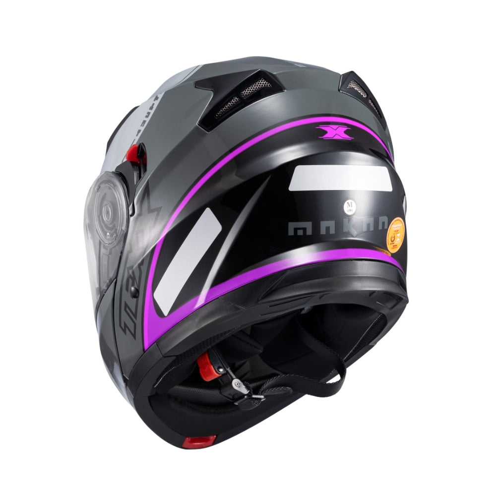 Capacete Texx Gladiator V3 Makan | Escamotiável | Cinza e Rosa