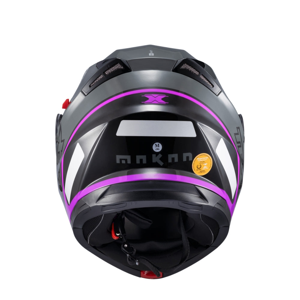 Capacete Texx Gladiator V3 Makan | Escamotiável | Cinza e Rosa