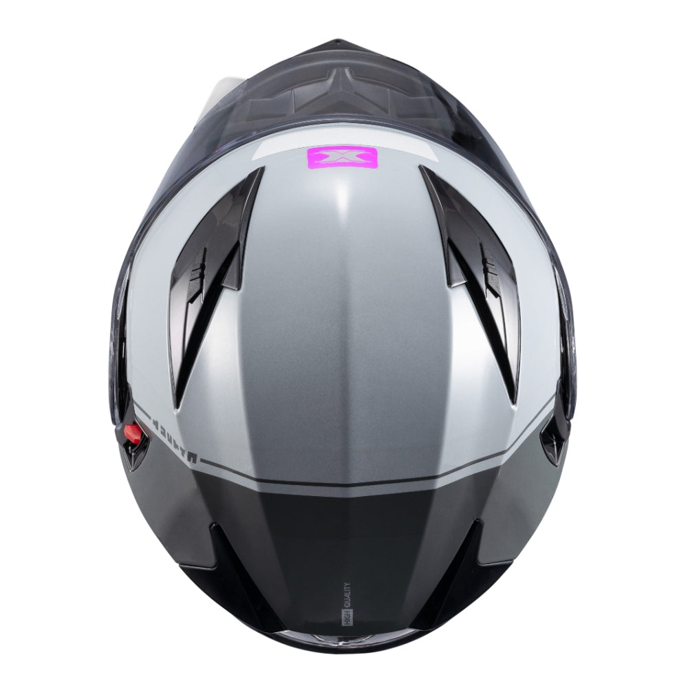 Capacete Texx Gladiator V3 Makan | Escamotiável | Cinza e Rosa