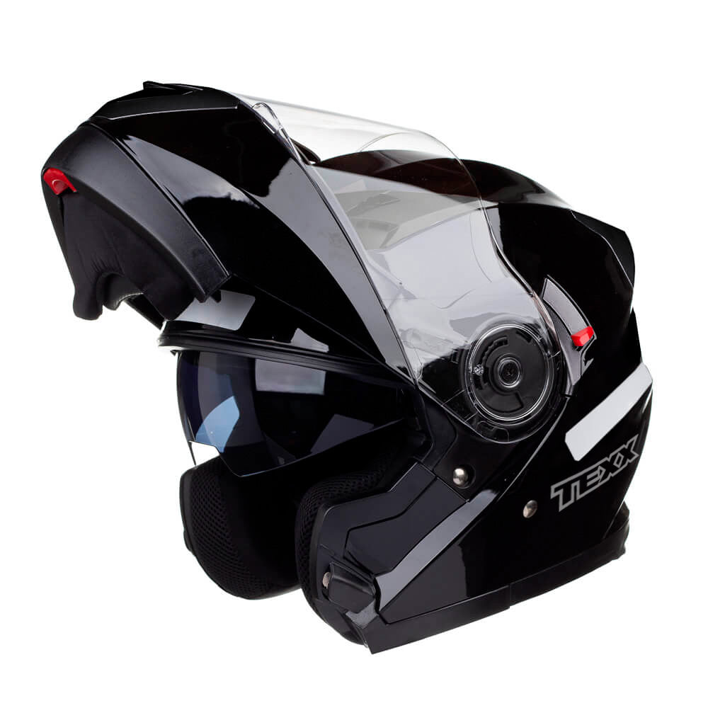 Capacete Texx Gladiator V3 | Escamoteável | Preto Brilho