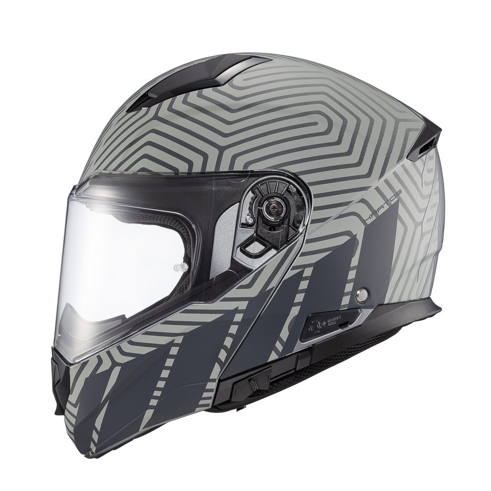 Capacete Texx Kratos Cyber | Escamoteável | Cinza Fosco