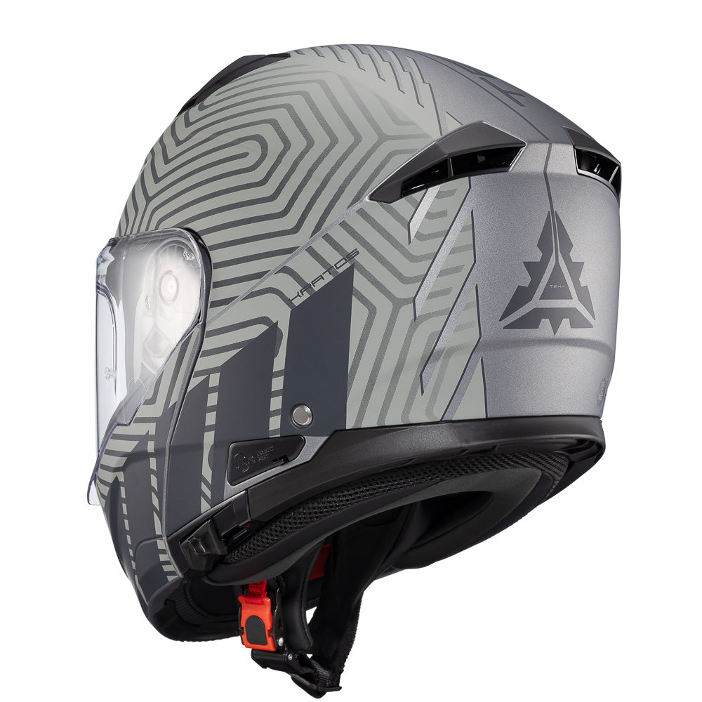 Capacete Texx Kratos Cyber | Escamoteável | Cinza Fosco