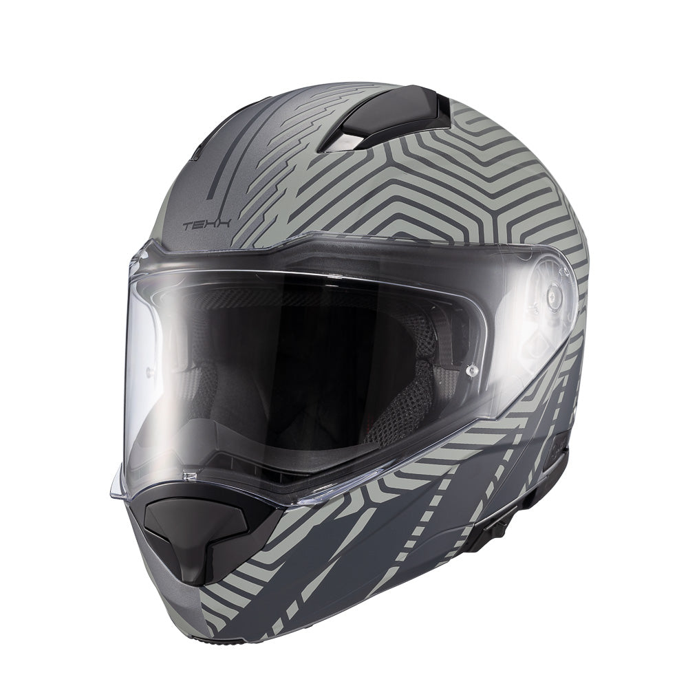 Capacete Texx Kratos Cyber | Escamoteável | Cinza Fosco