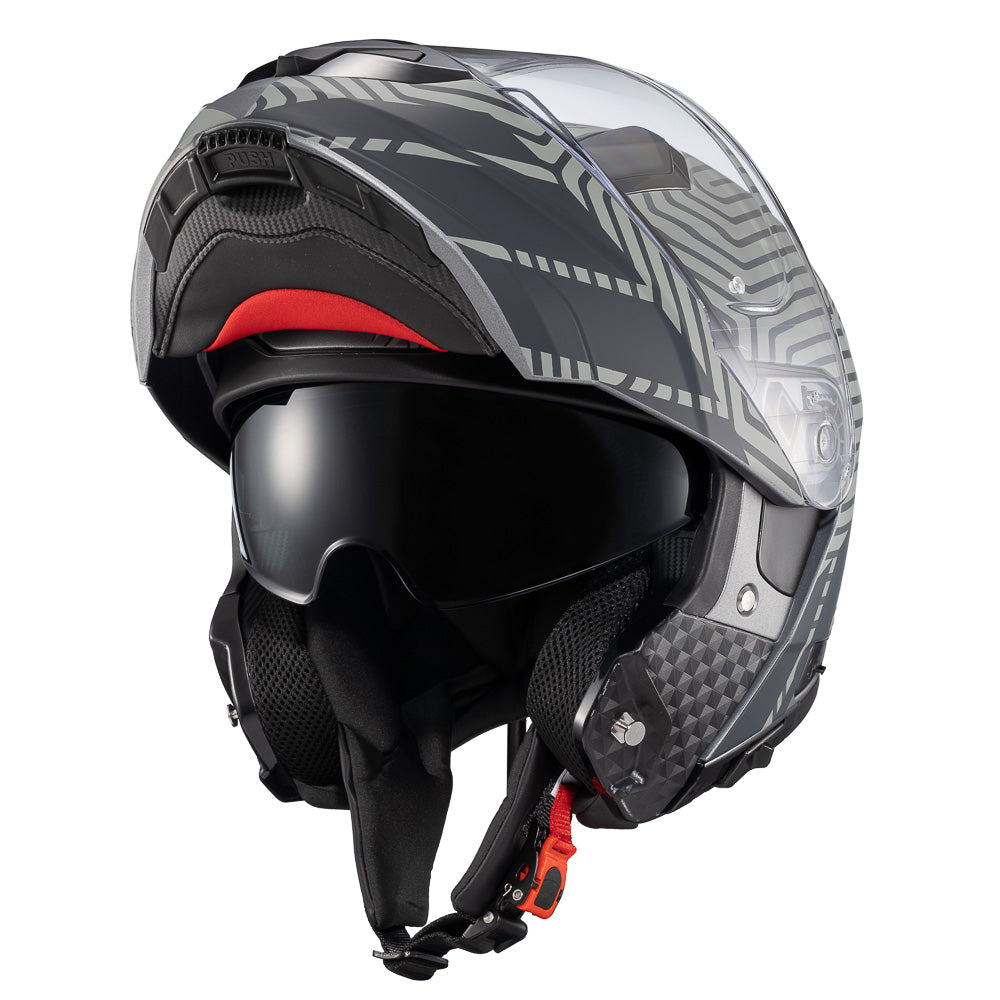 Capacete Texx Kratos Cyber | Escamoteável | Cinza Fosco