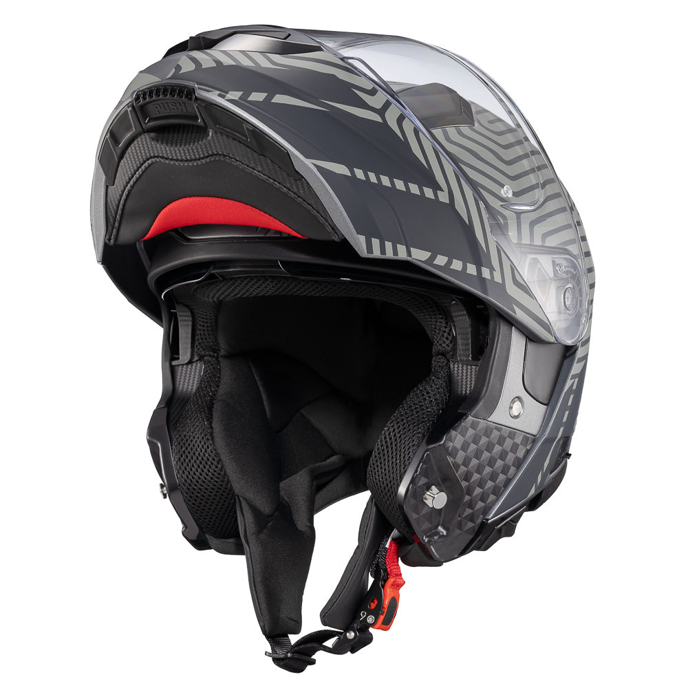 Capacete Texx Kratos Cyber | Escamoteável | Cinza Fosco