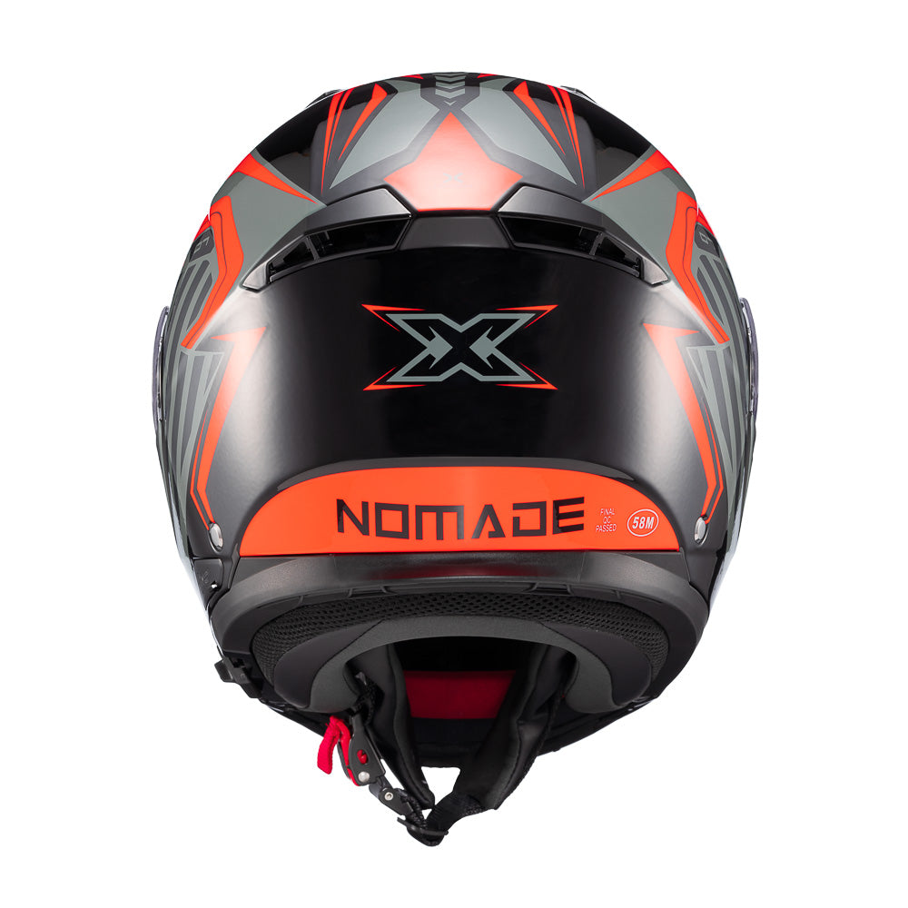 Capacete Texx Kratos Nomade | Escamoteável | Preto, Vermelho e Cinza Briloso