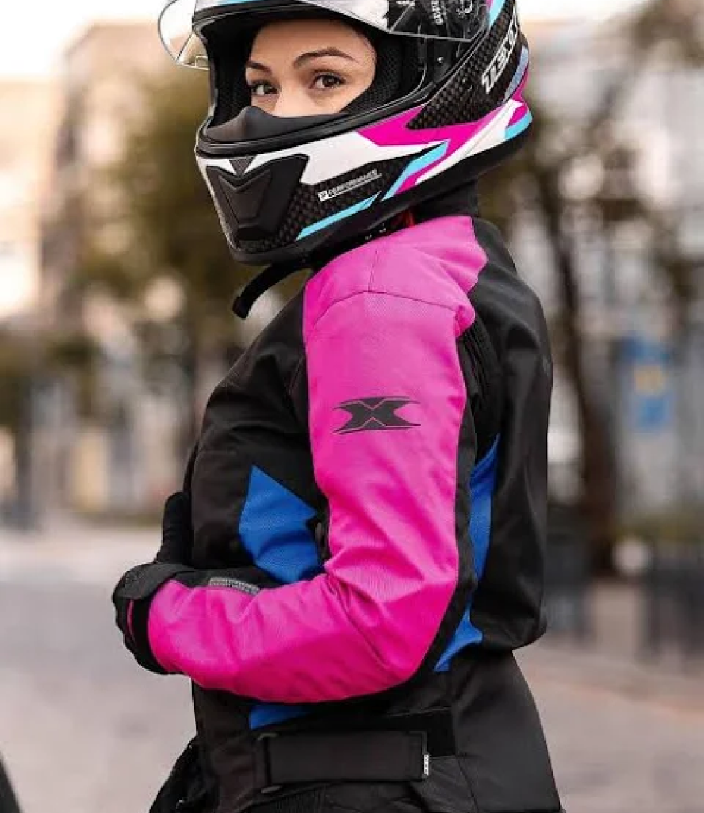 Jaqueta Texx Ronin V2 Lady | Feminina | Preta, Rosa e Azul