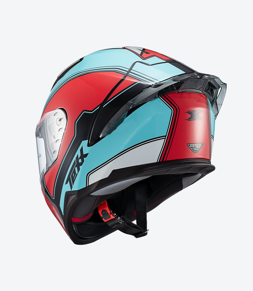 Capacete Texx Raptor | Hornet | Azul Vermelho Branco