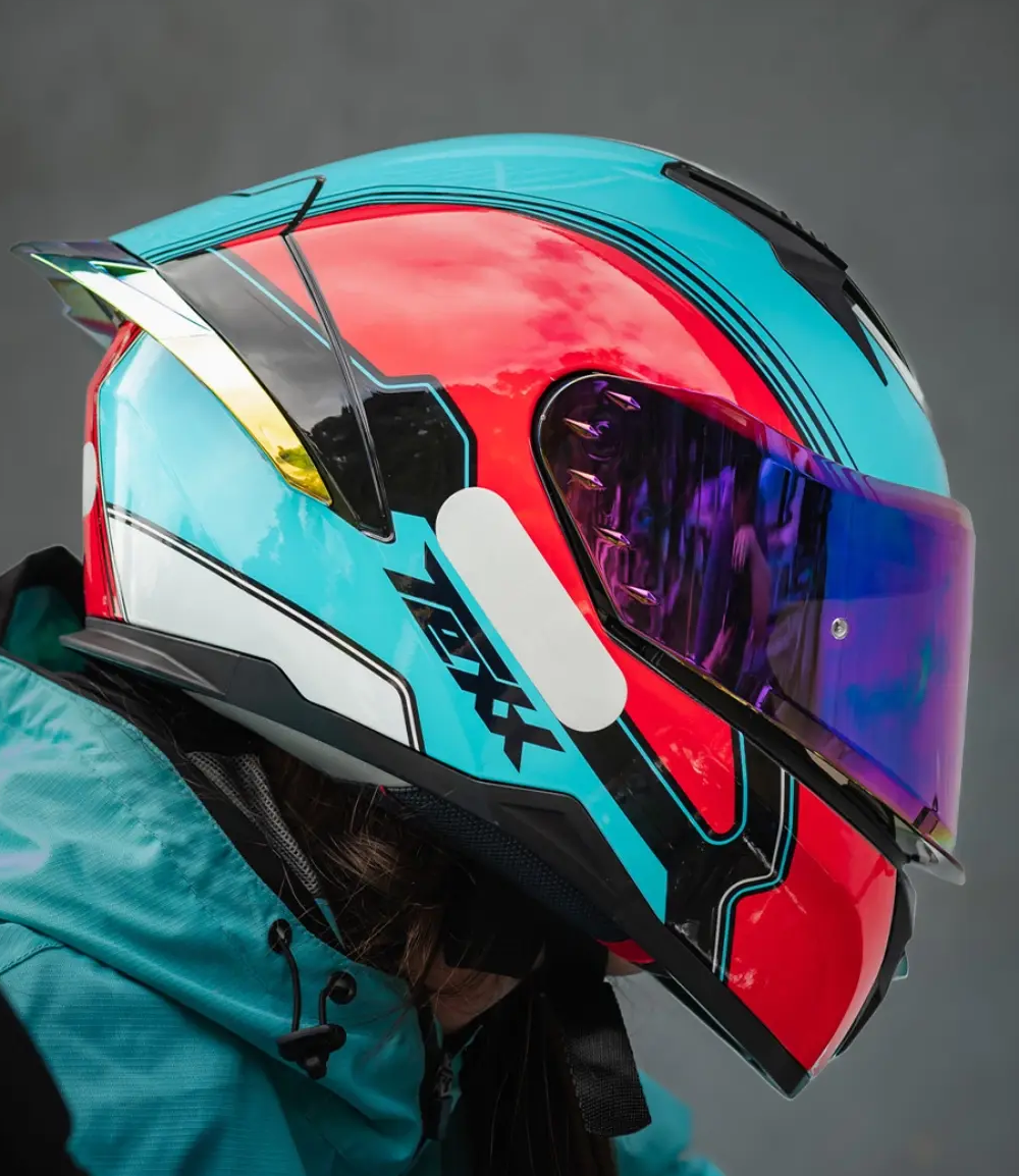 Capacete Texx Raptor | Hornet | Azul Vermelho Branco