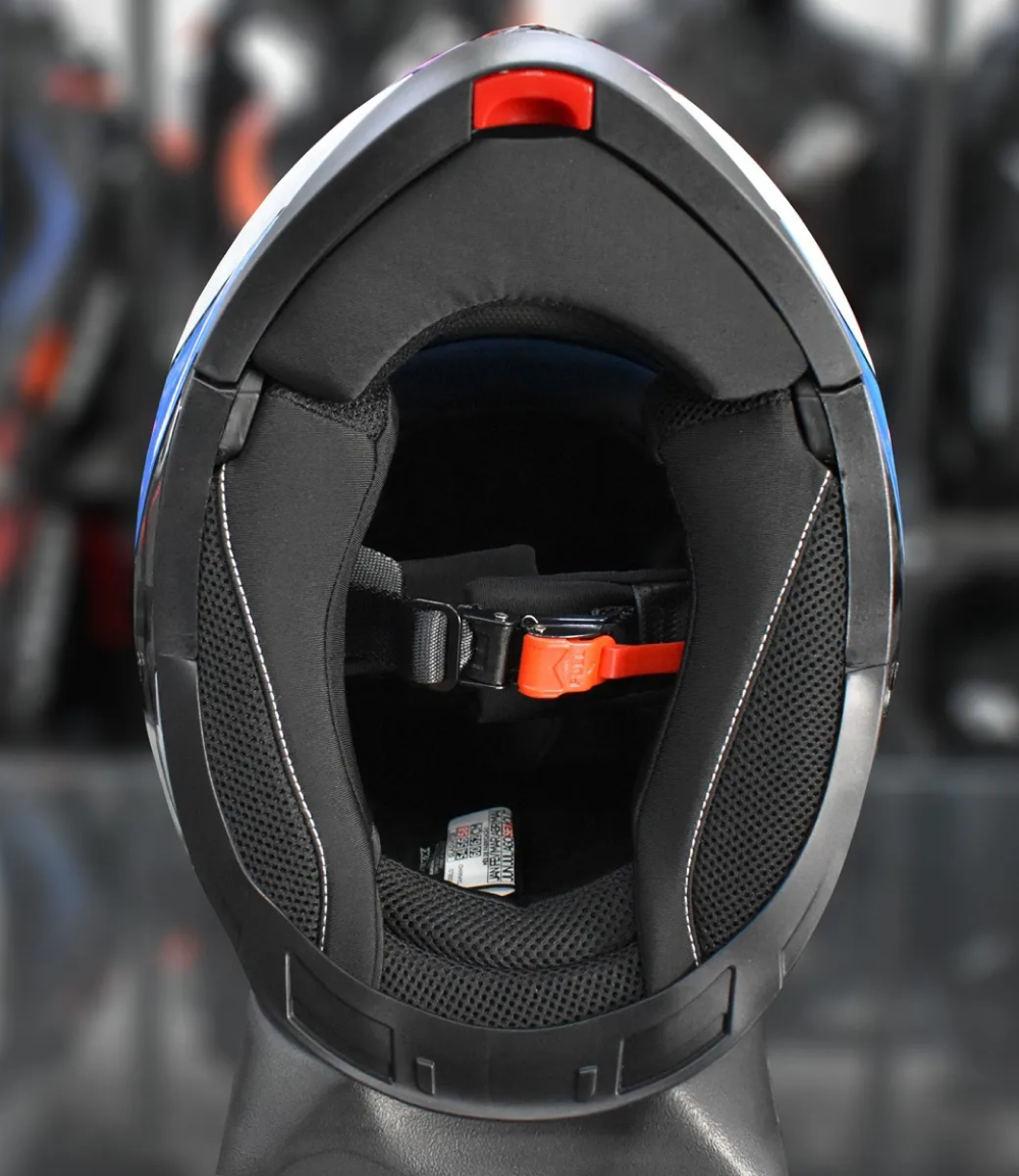 Capacete Texx Gladiator V3 Reisen | Escamoteável | Azul, Rosa e Branco Brilhoso