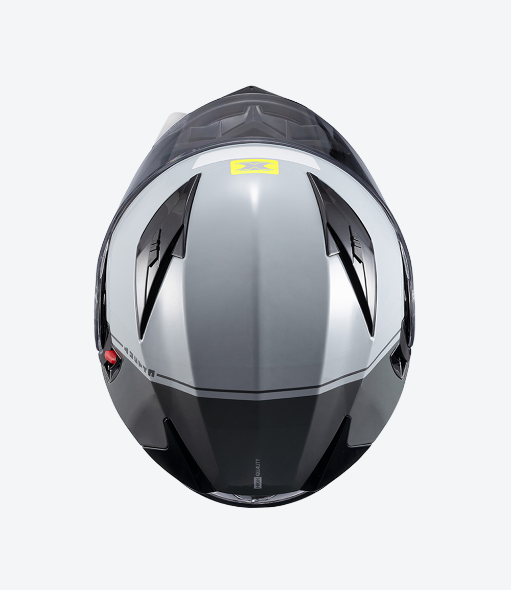 Capacete Texx Gladiator V3 Makan | Escamoteável | Cinza e Verde Brilhoso