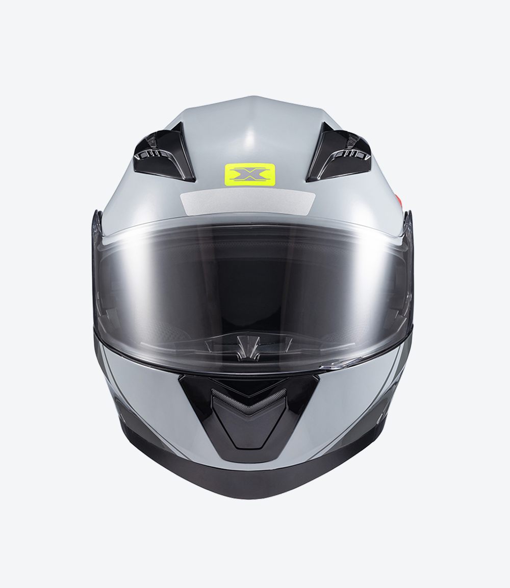 Capacete Texx Gladiator V3 Makan | Escamoteável | Cinza e Verde Brilhoso