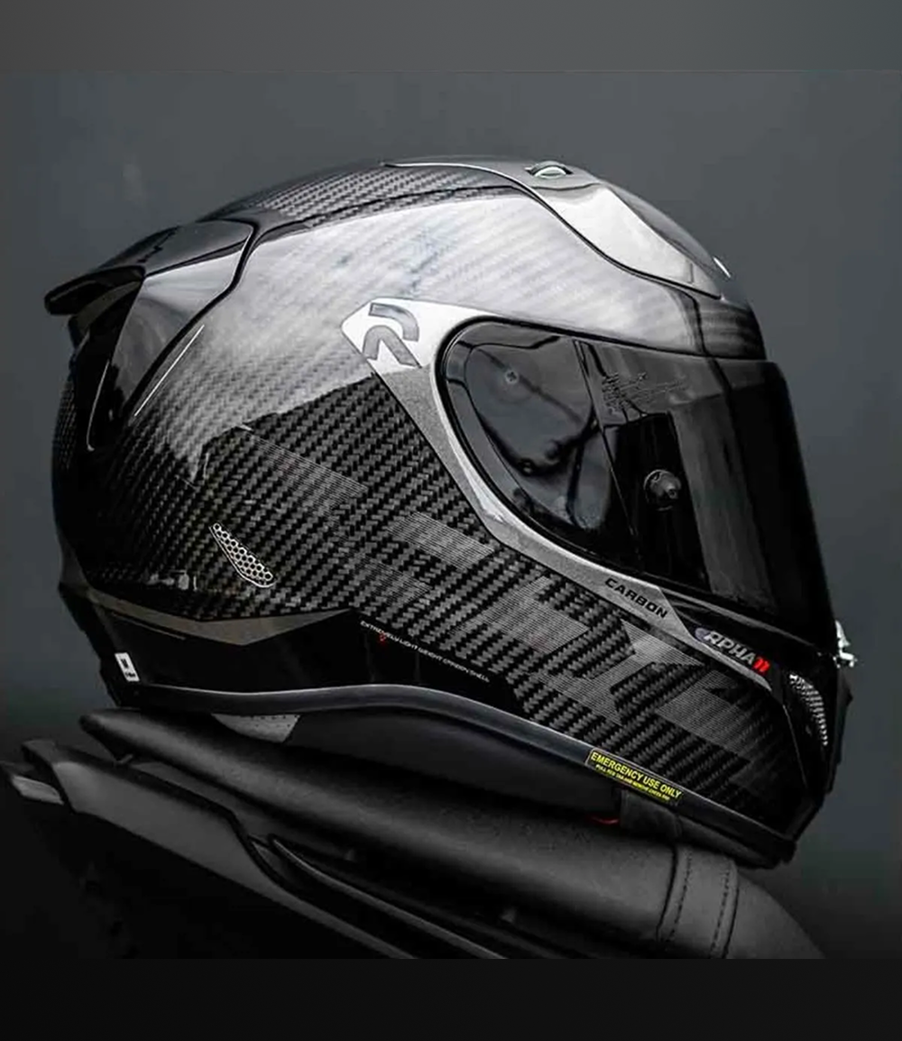 Capacete HJC Rpha 11 Carbon Bleer | Preto e Cinza