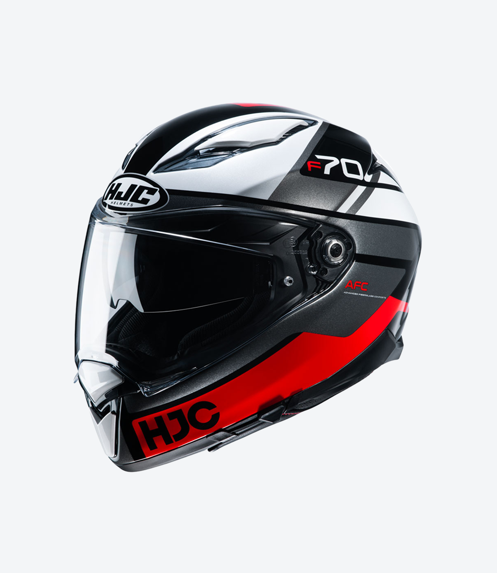 Capacete HJC F70 Tino | Preto, Branco e Vermelho