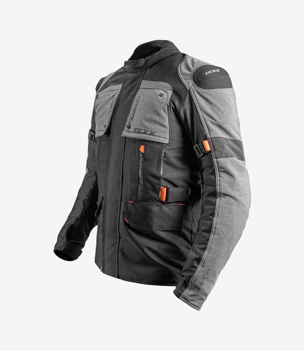 Jaqueta Texx Armor | Masculina | Preta, Cinza e Laranja