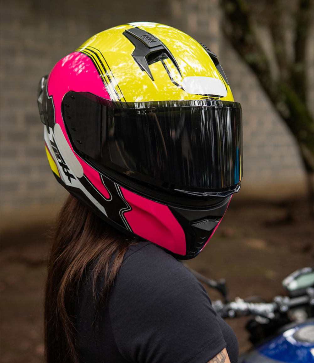 Capacete Texx Raptor | Hornet | Verde Rosa Branco