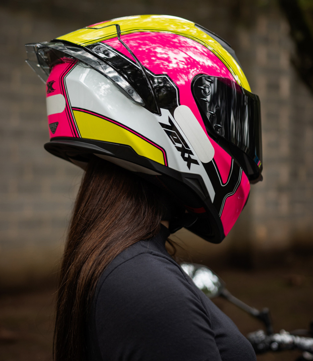 Capacete Texx Raptor | Hornet | Verde Rosa Branco