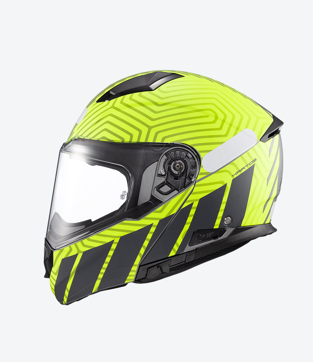 Capacete Texx Kratos Cyber | Escamoteável | Cinza e Verde | Fosco