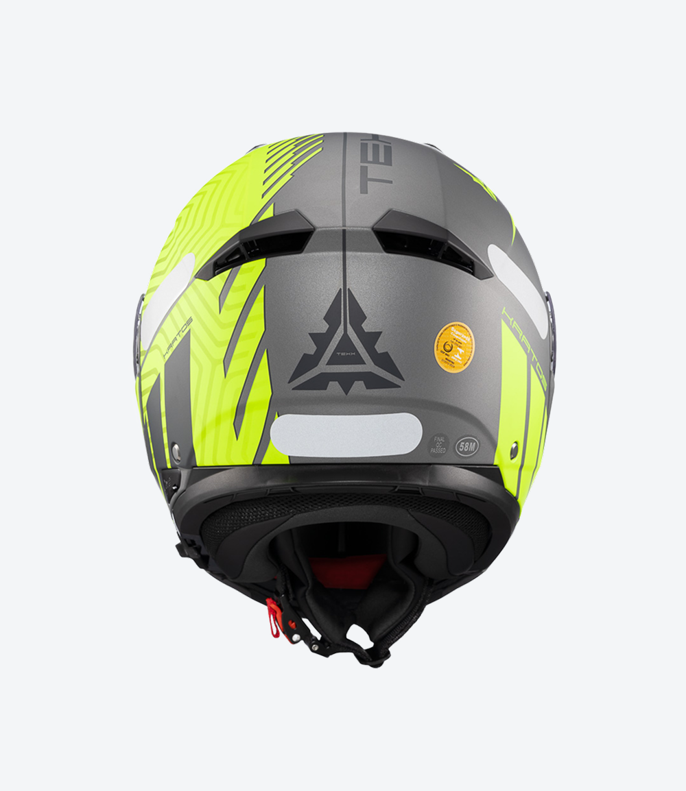 Capacete Texx Kratos Cyber | Escamoteável | Cinza e Verde | Fosco