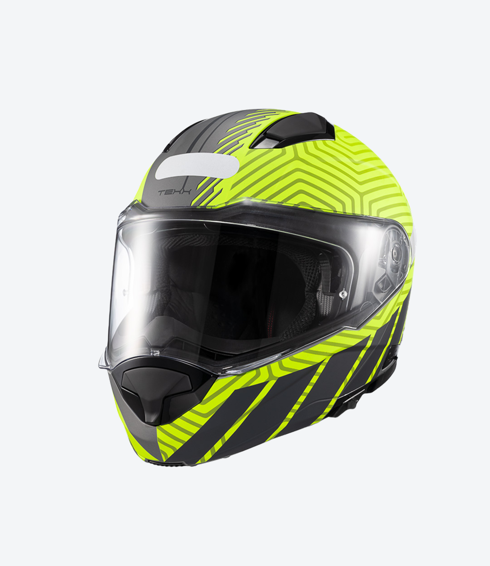 Capacete Texx Kratos Cyber | Escamoteável | Cinza e Verde | Fosco