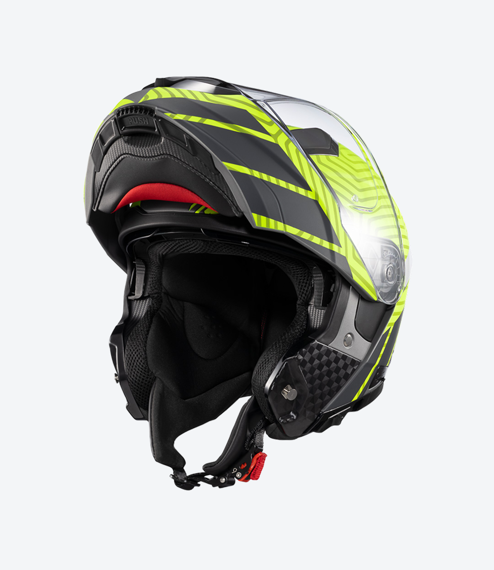 Capacete Texx Kratos Cyber | Escamoteável | Cinza e Verde | Fosco