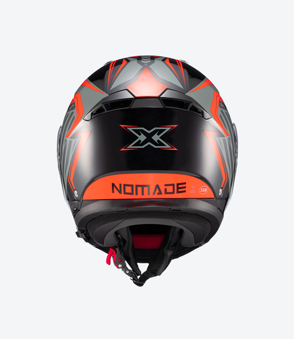 Capacete Texx Kratos Nomade | Escamoteável | Preto, Vermelho e Cinza Brilhoso