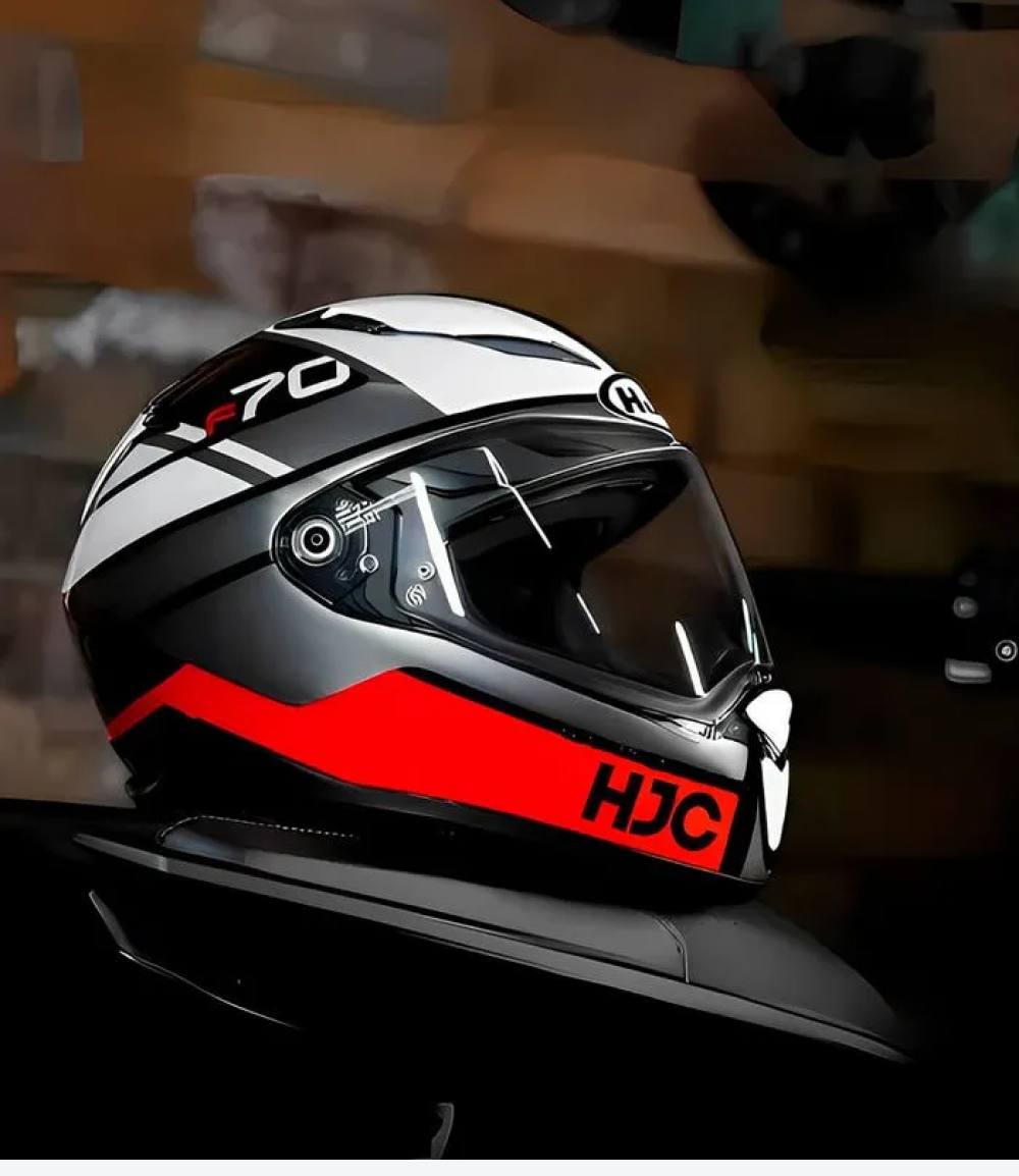 Capacete HJC F70 Tino | Preto, Branco e Vermelho