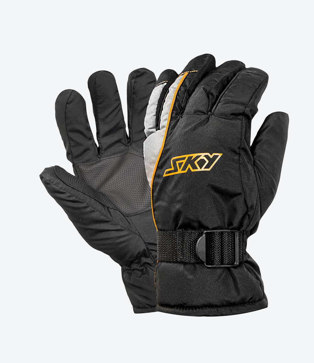 Luva Sky Winter | Preta e Amarelo | Impermeável